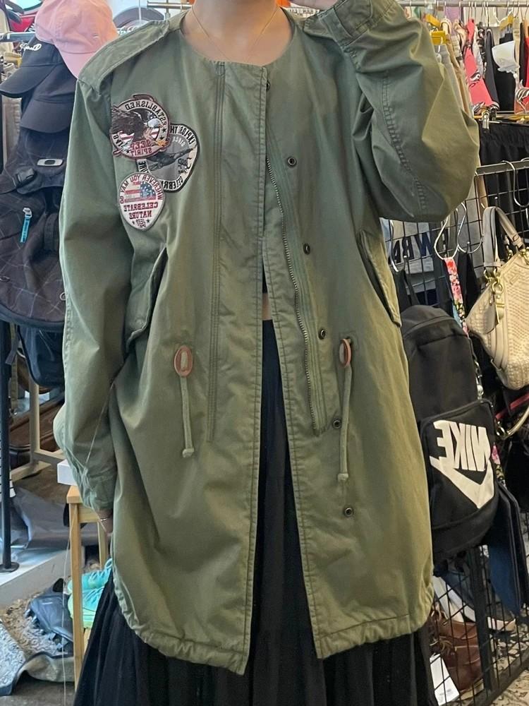 프리사이즈 지프 여자 빈티지 와펜 야상자켓 카키 2