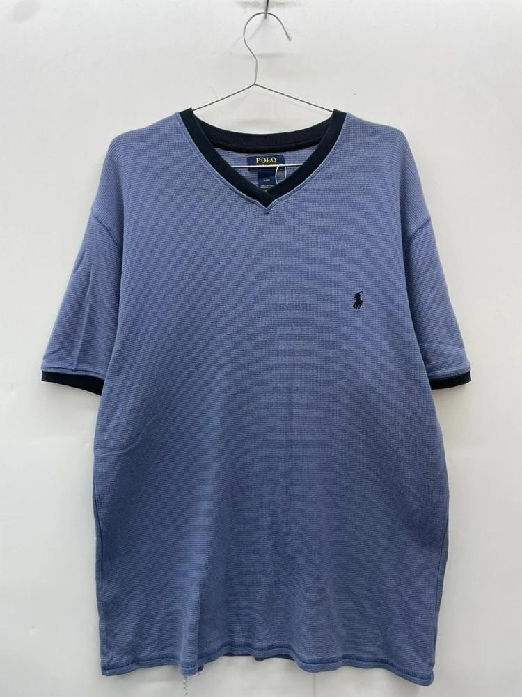 라지 폴로랄프로렌 남 브이넥 와플 반팔티 인디블루 3