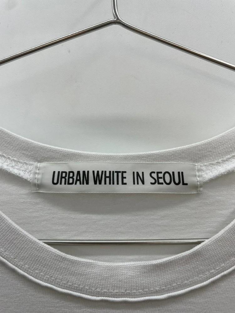 프리 URBAN WHITE IN SEOUL 코튼 레터링 오버핏 공용 반팔티셔츠 6