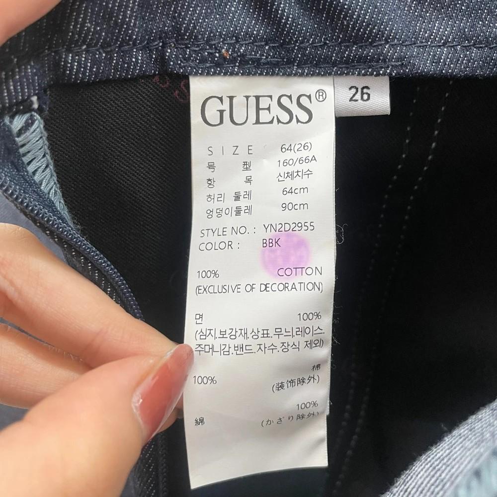 26 게스 단추 포인트 진청 하이웨스트 숏팬츠 반바지 3