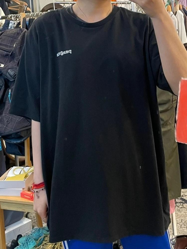 라지 파타고니아 오버핏 로고 반팔티셔츠 블랙 2
