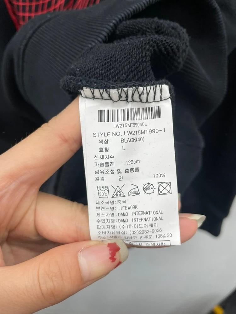 라지 라이프워크 라독 빅로고 맨투맨 오버핏 블랙 10