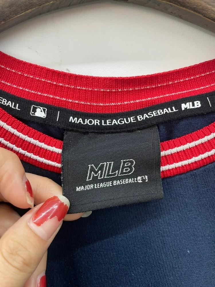 미디움 MLB 오버핏 로고 티셔츠 반팔 네이비 8