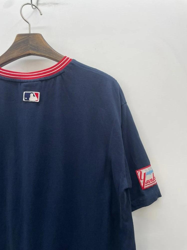 미디움 MLB 오버핏 로고 티셔츠 반팔 네이비 3