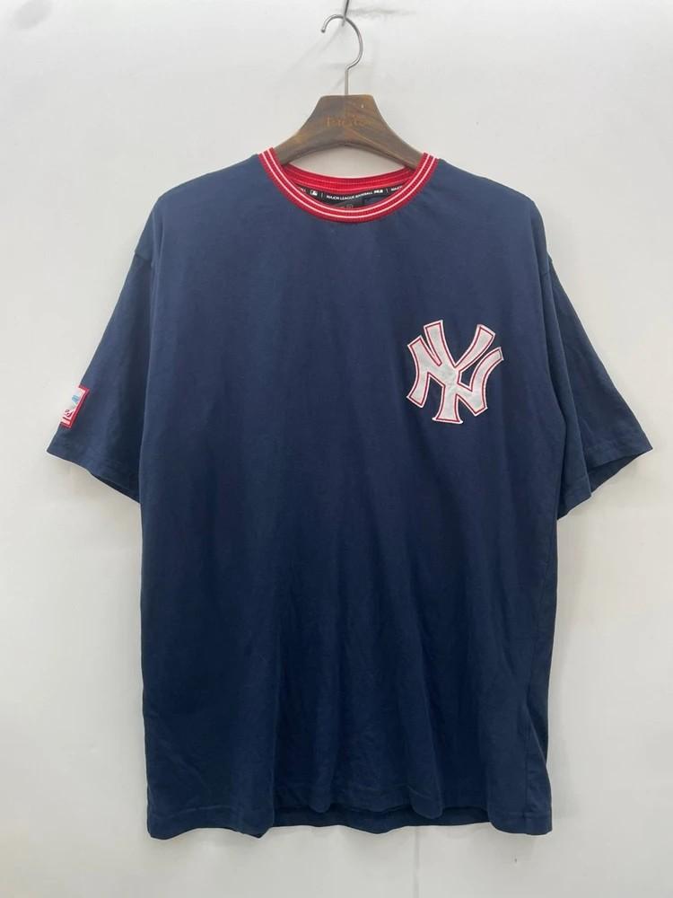미디움 MLB 오버핏 로고 티셔츠 반팔 네이비 4