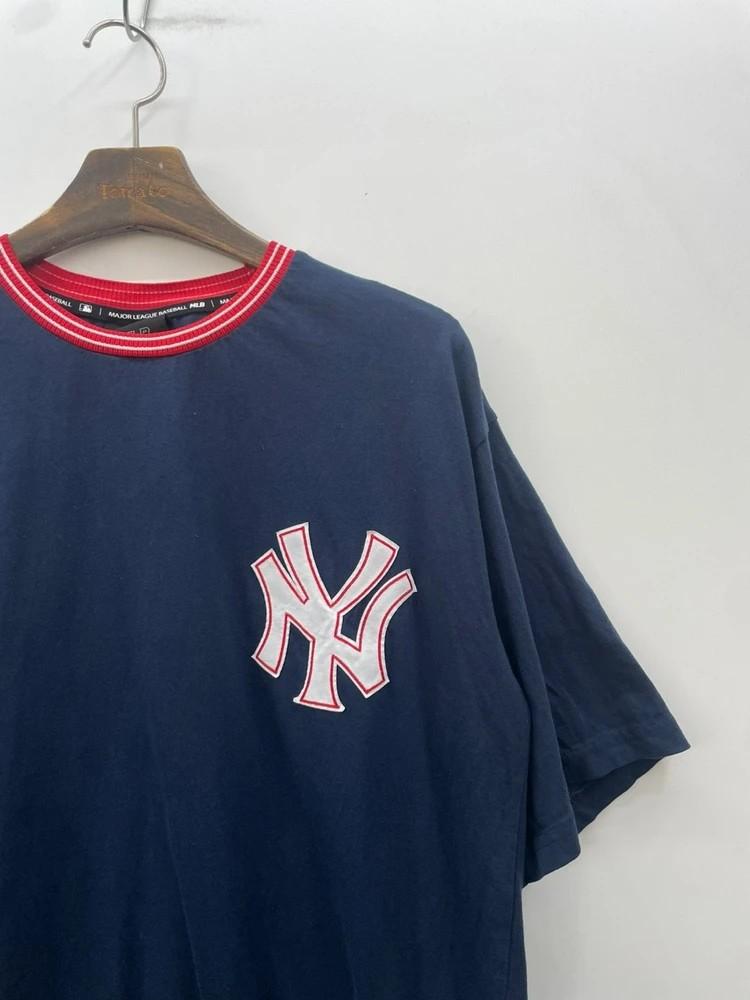 미디움 MLB 오버핏 로고 티셔츠 반팔 네이비 7