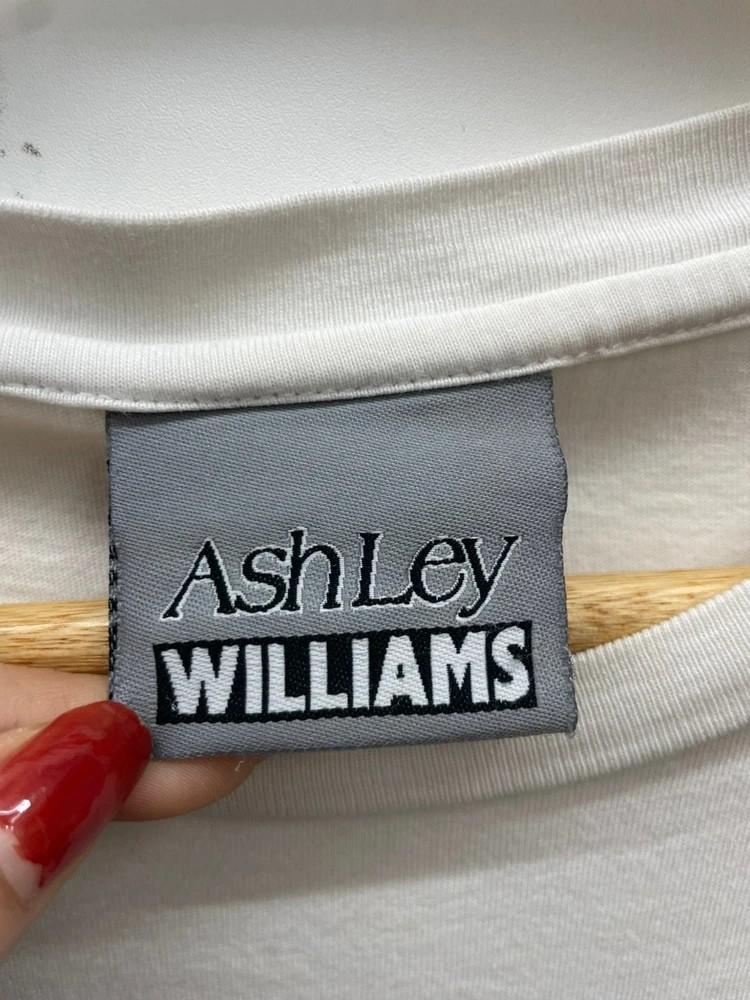 ashley 로고 오버핏 반팔티셔츠 빈티지룩 화이트 9