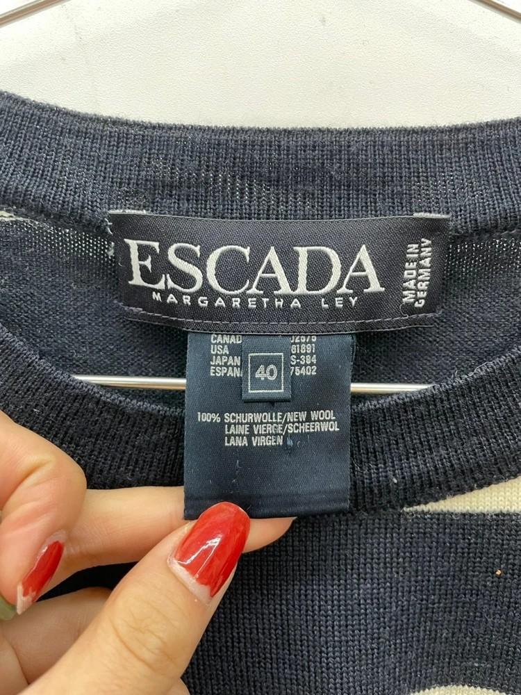 40 Escada 에스카다 올드스쿨 스트라이프 여자 울 스웨터 10