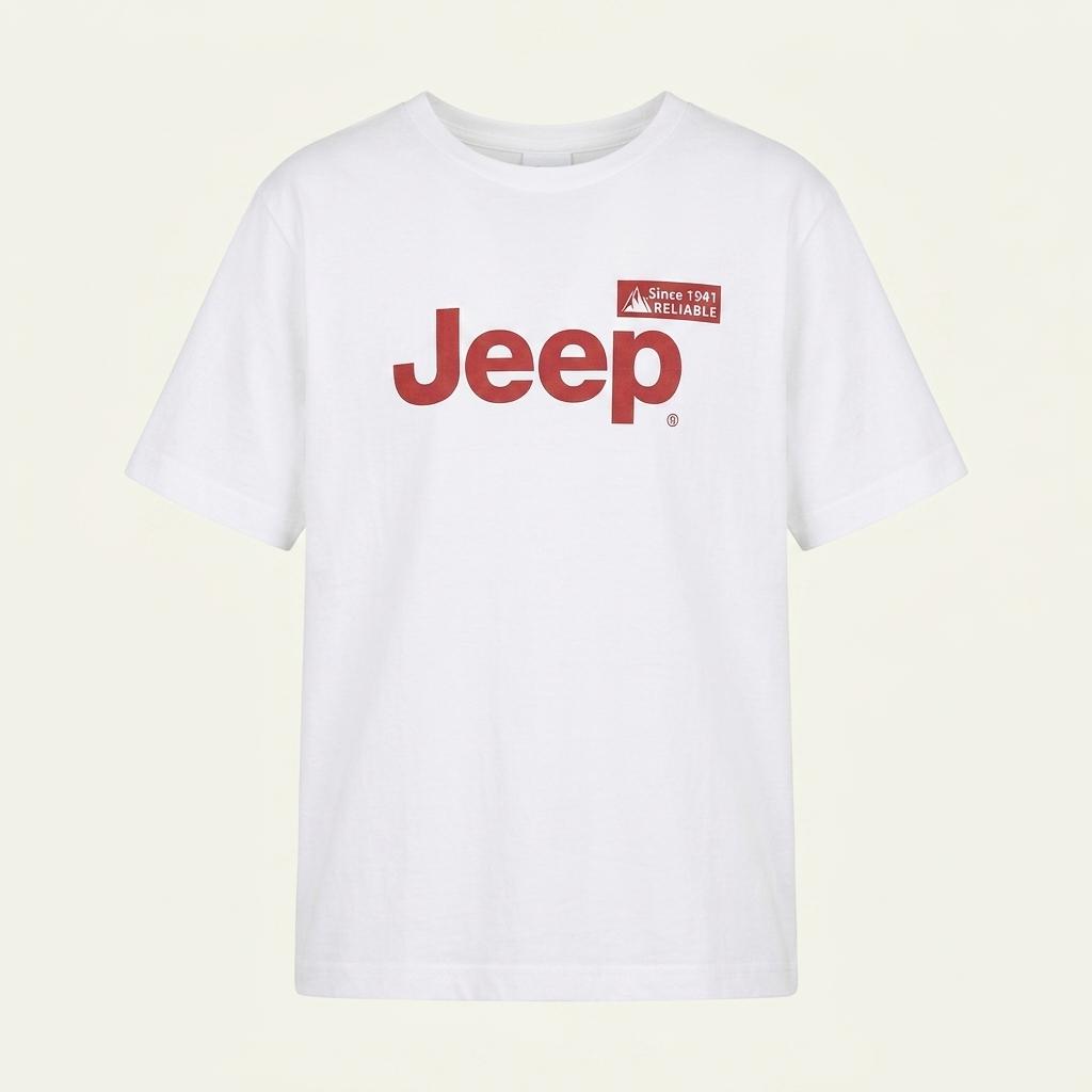 스몰 jeep 로고 오버핏 화이트 반팔티셔츠 1
