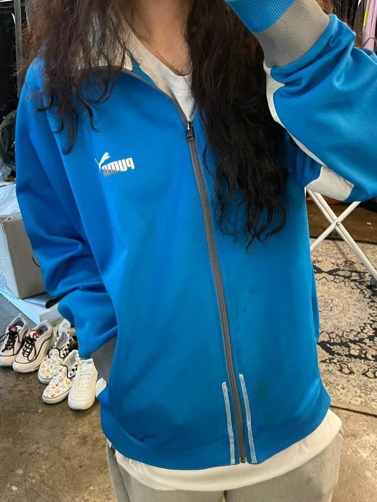 라지 퓨마 집업져지 트랙탑 블루 박시핏 올드스쿨 2