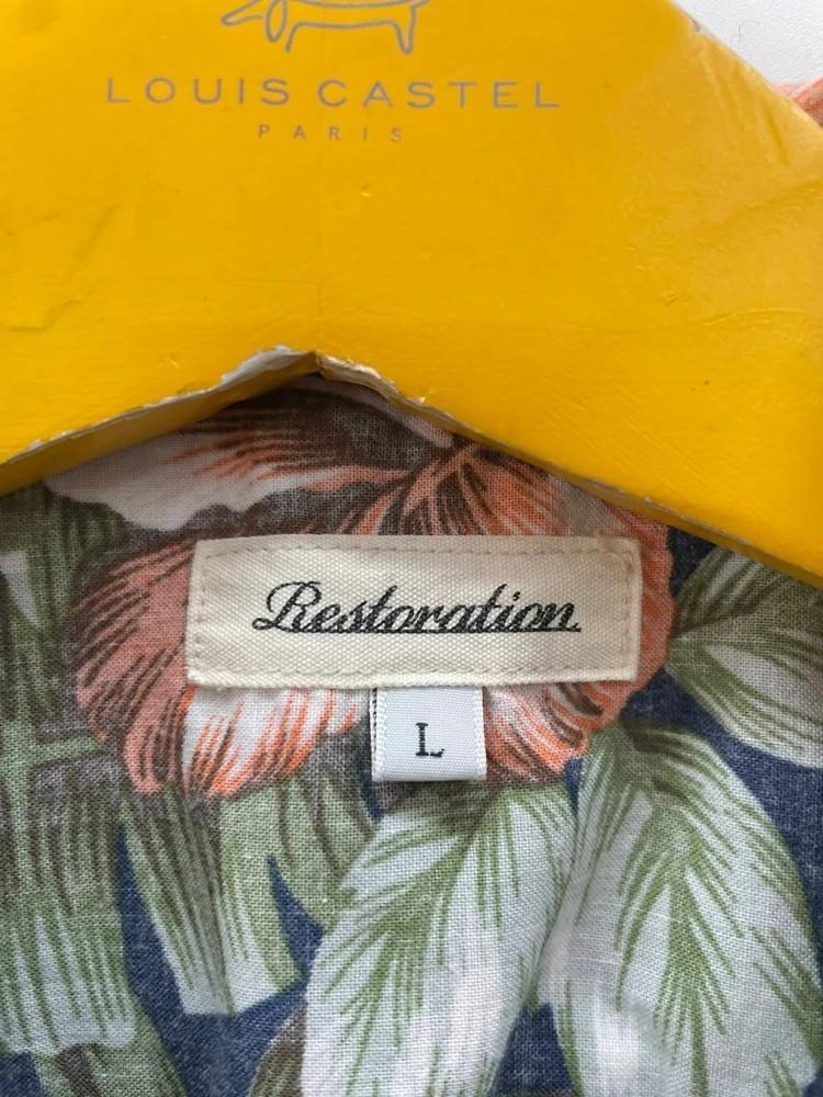 라지 restoration 플라워 하와이안 셔츠 9