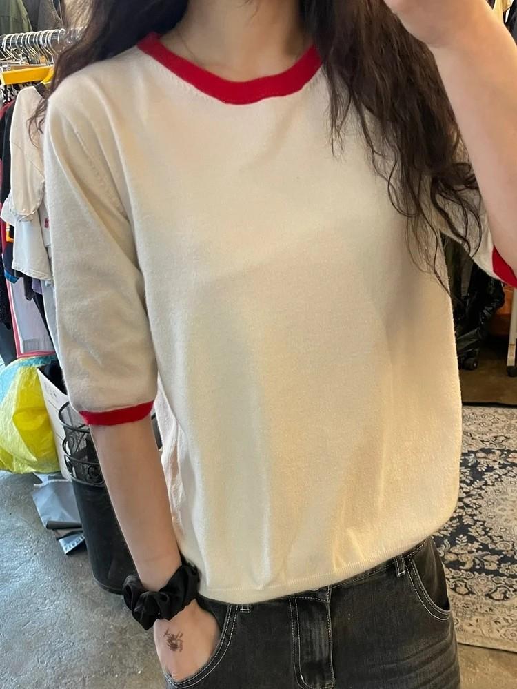 95 칼라거팰트 여자 올드 반팔티셔츠 크림 2