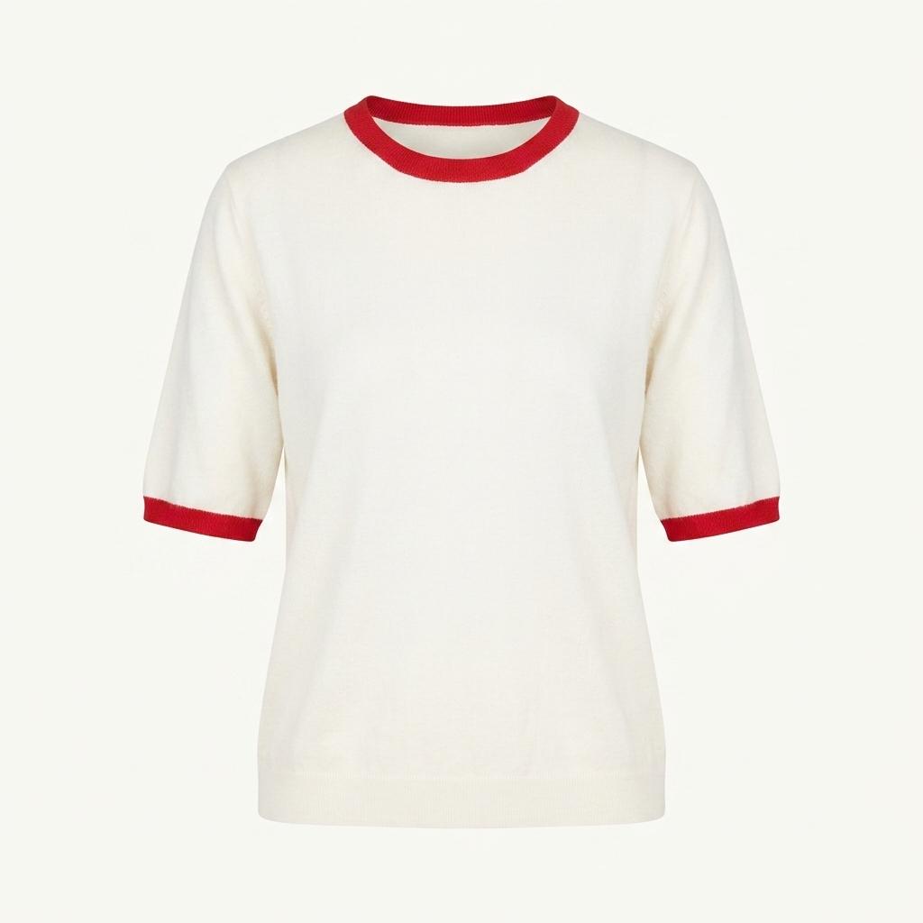 95 칼라거팰트 여자 올드 반팔티셔츠 크림 1