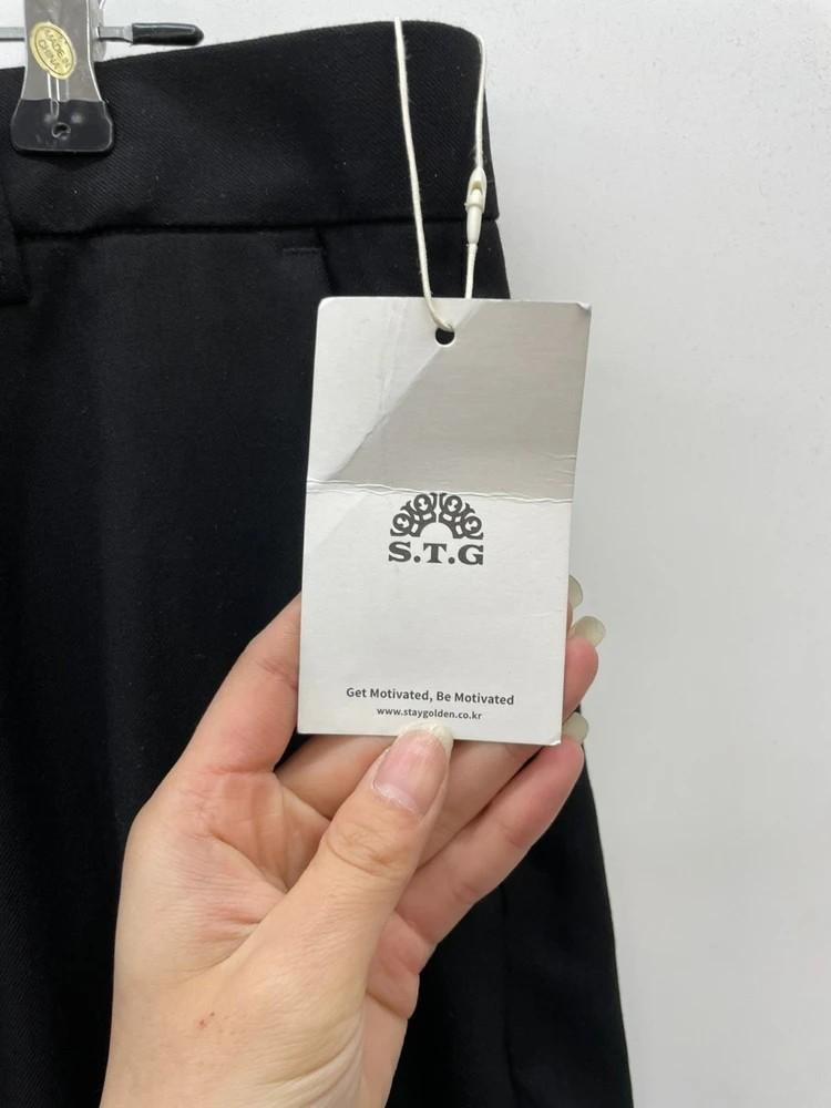 미사용 시티그마 STG 핀턱 와이드 팬츠_블랙 9