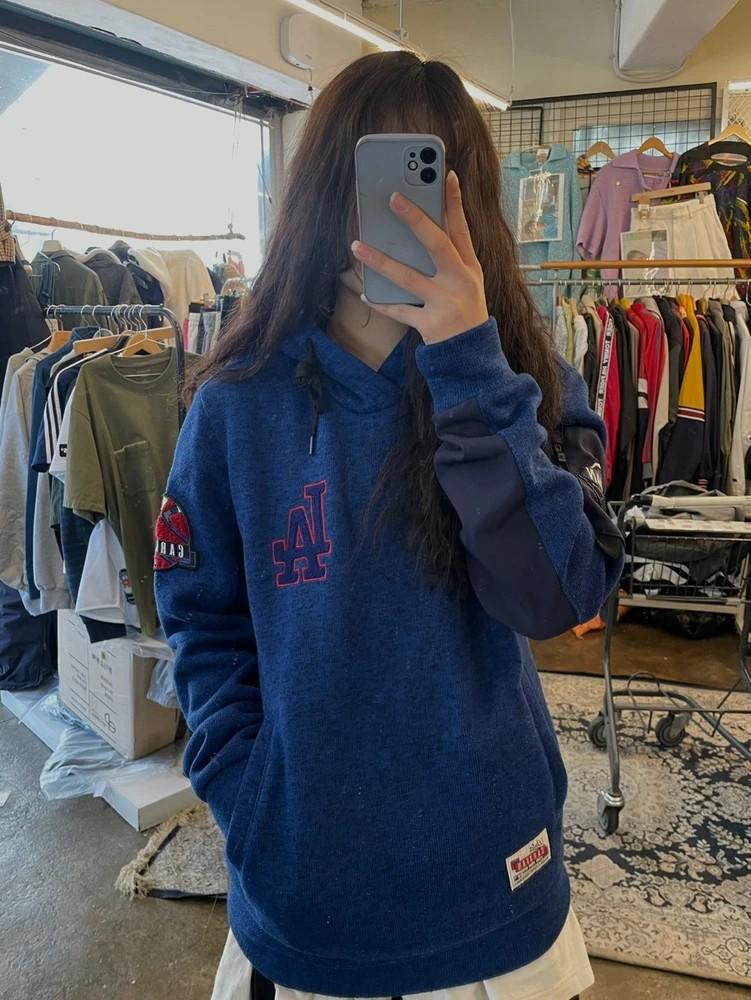 95 mlb 오버핏 la 블루 후디 후드티셔츠 플리스 2