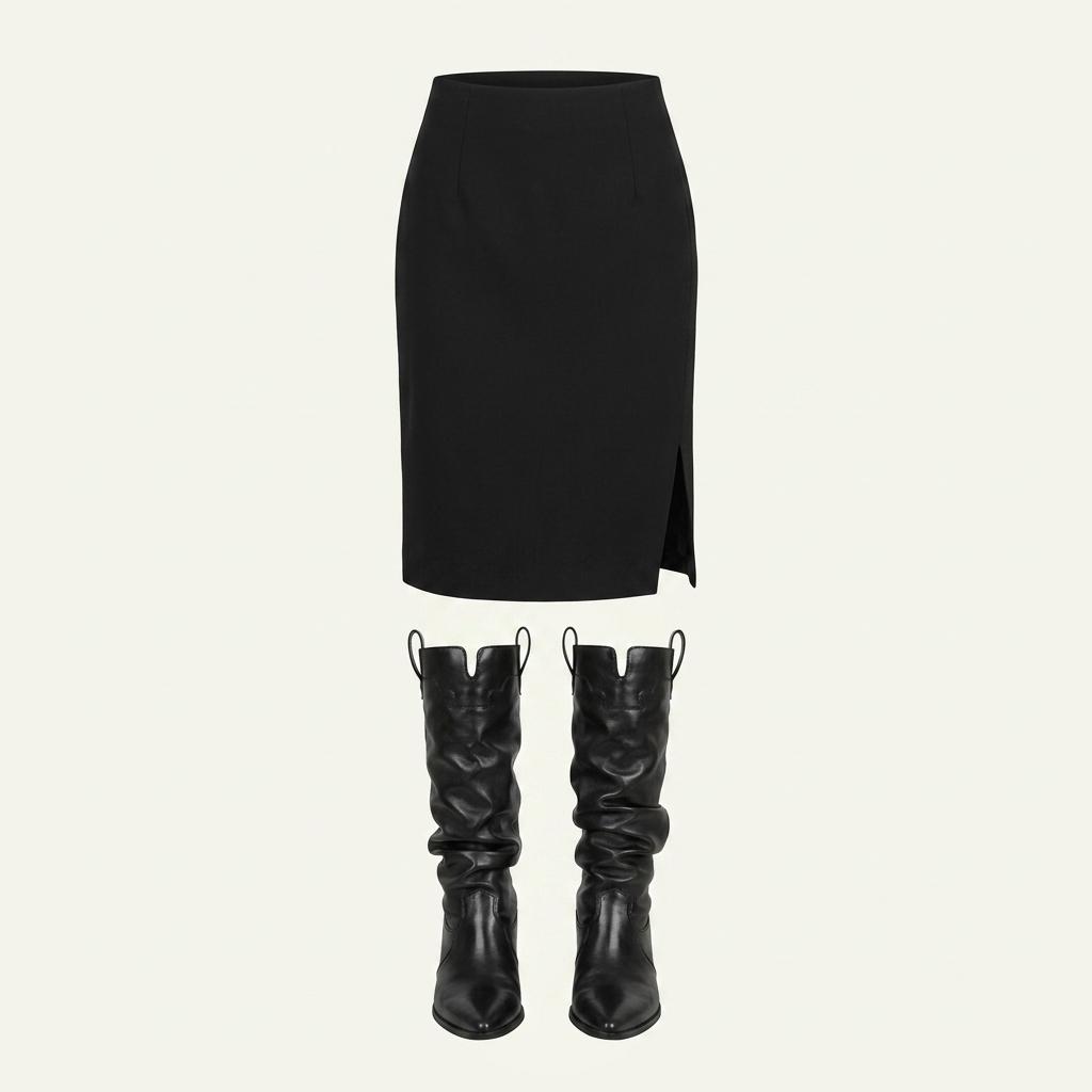 프리 여자 롱 스커트 팬츠 블랙 빈티지룩 새상품급 1