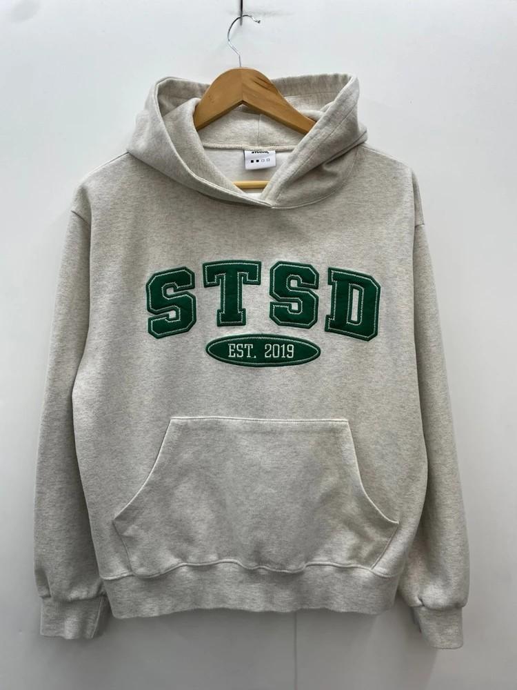 에스릿 스튜디오 STSD 아치 로고 후드 오트밀 오버핏 후디 후드티셔츠 3