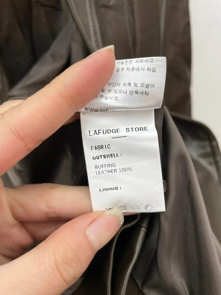 스몰 미사용 새상품 라퍼지스토어 브라운 레더 블레이저 자켓 11