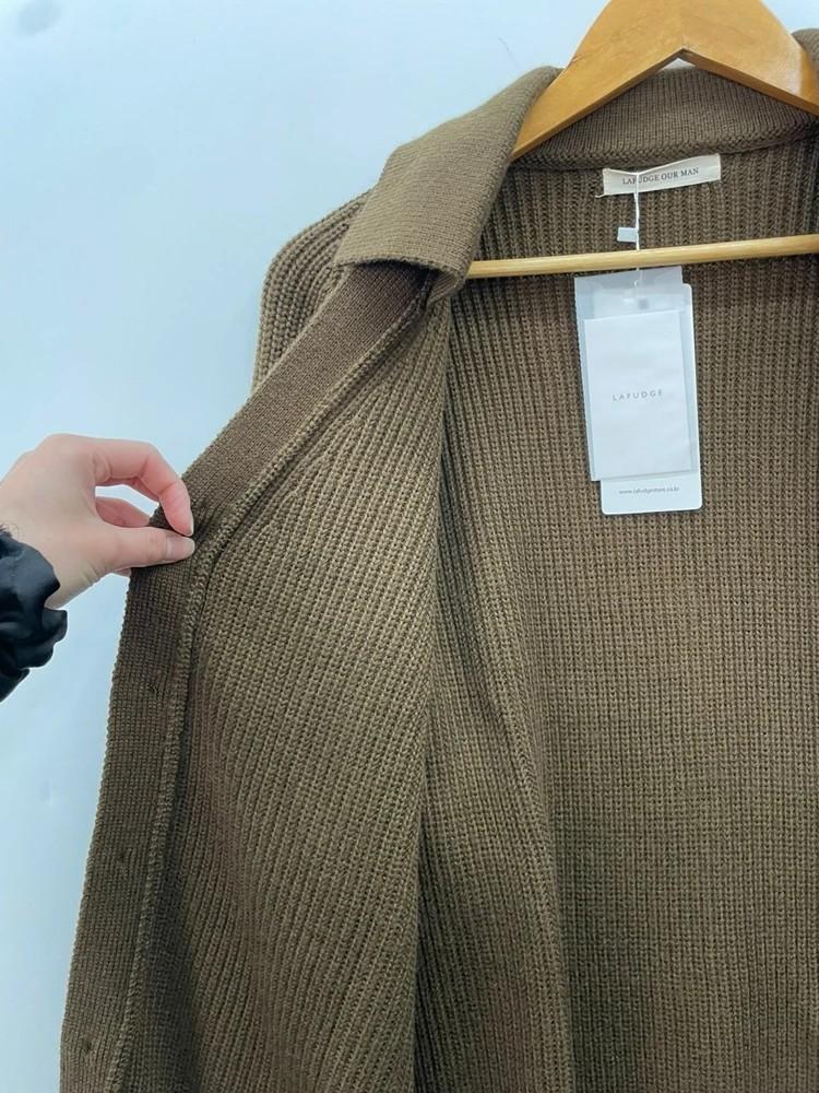 새상품 스몰 라퍼지스토어 레이어드 브라운 오버핏 가디건 10