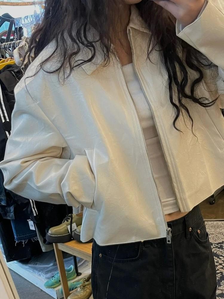 미사용 새상품 스몰 라퍼지스토어 클래식 하드 데님 크림 레더 자켓 2
