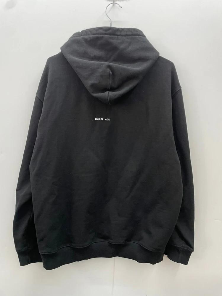 미디움 에이지 X 스누피 섀도우 오버핏 후디 후드 블랙 5