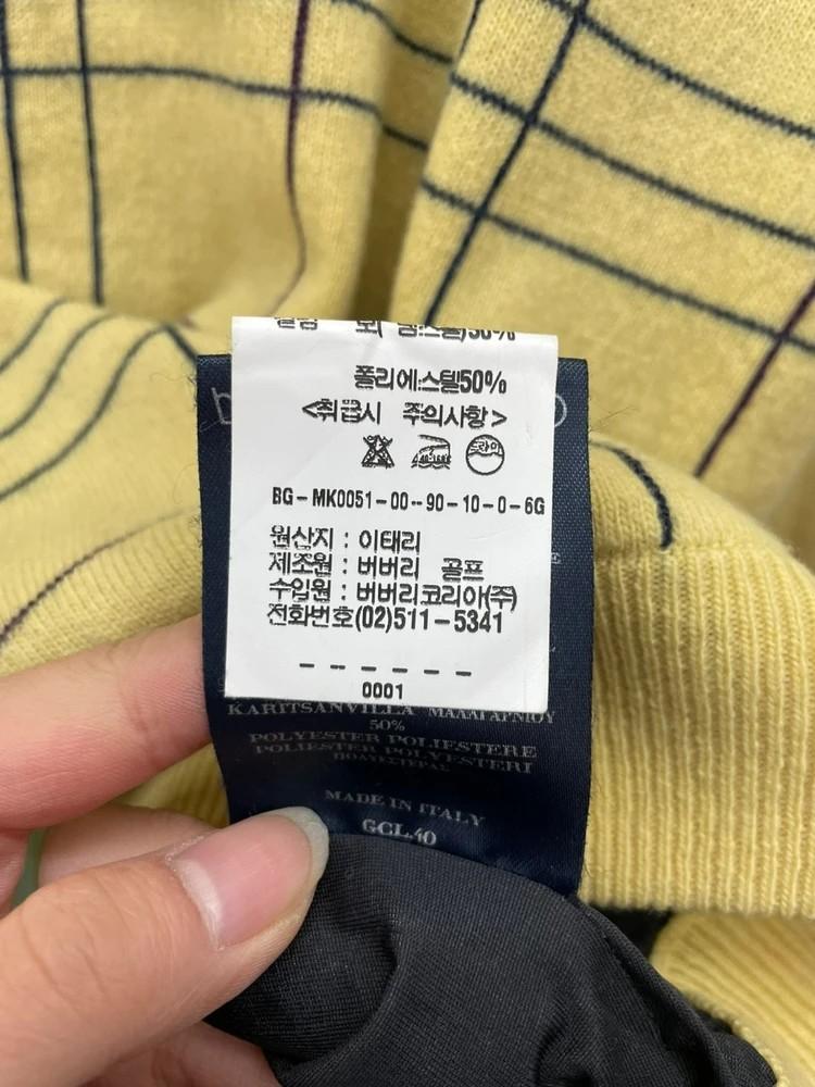 90 버버리 올드스쿨 골프 집업 니트 체크 여자골프웨어 10