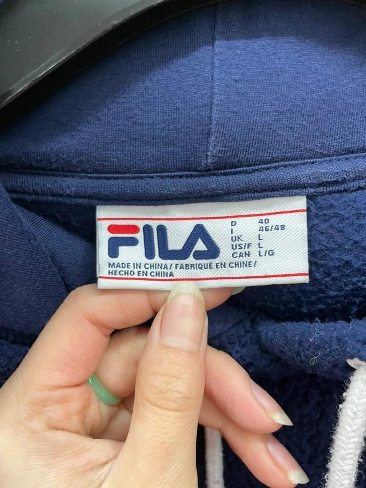 라지 휠라 셰르파 오버핏 플리스 후드 빈티지룩 네이비 9