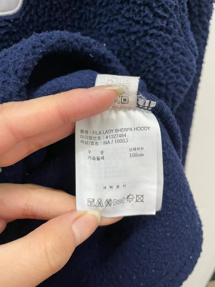 라지 휠라 셰르파 오버핏 플리스 후드 빈티지룩 네이비 10