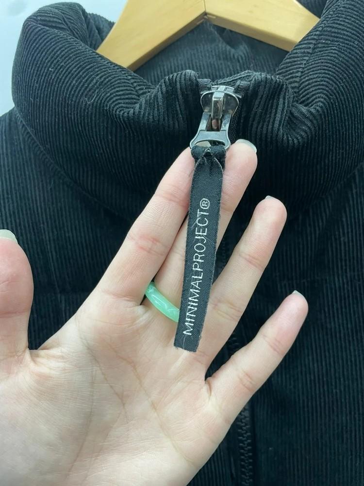 라지 미니멀 MNP 코듀로이 푸퍼 숏패딩 다운점퍼 8