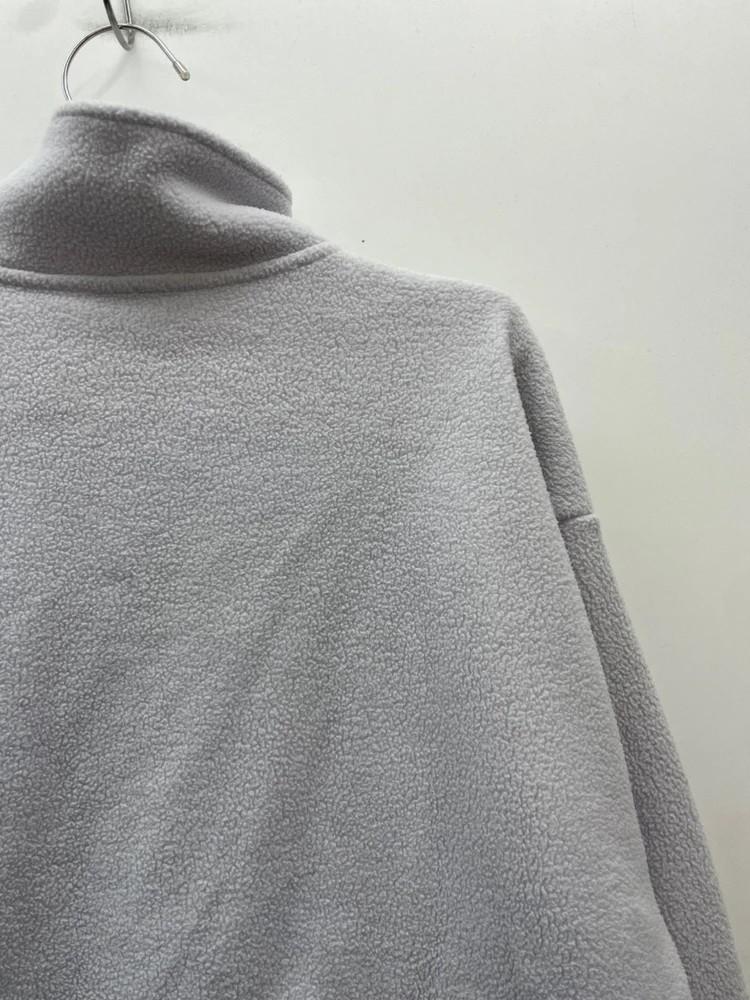 xs 아디다스 연보라 불꽃 로고 반집업 오버핏 후리스 플리스 11