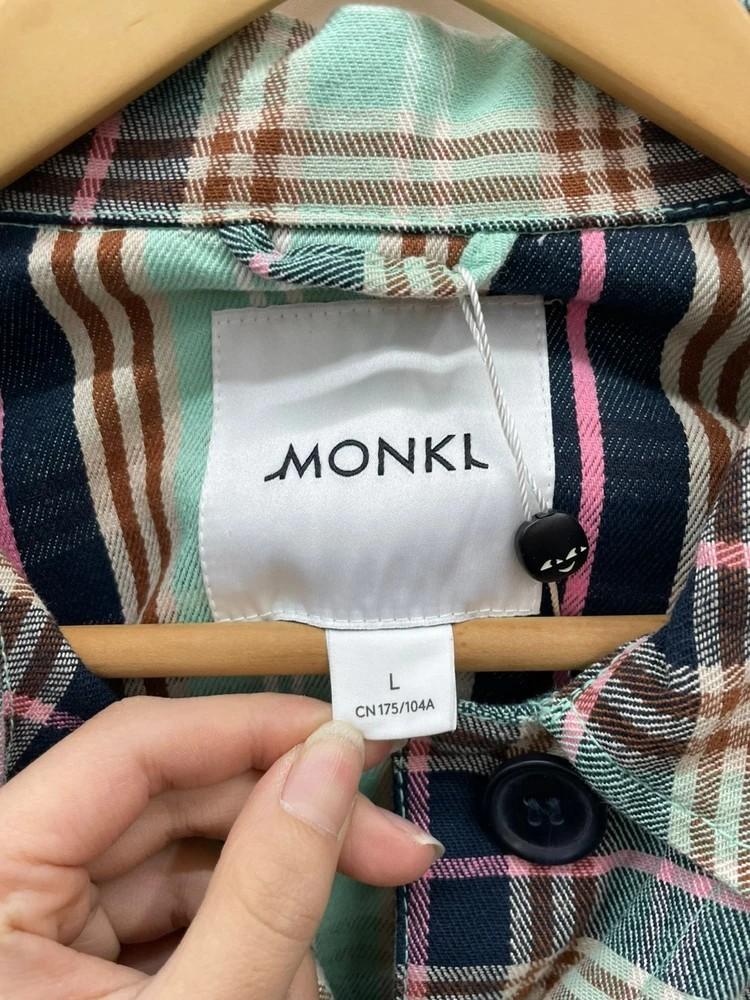 라지 새상품 Monki 민트 체크 격자무늬 버튼업 재킷 포켓 샤켓 8