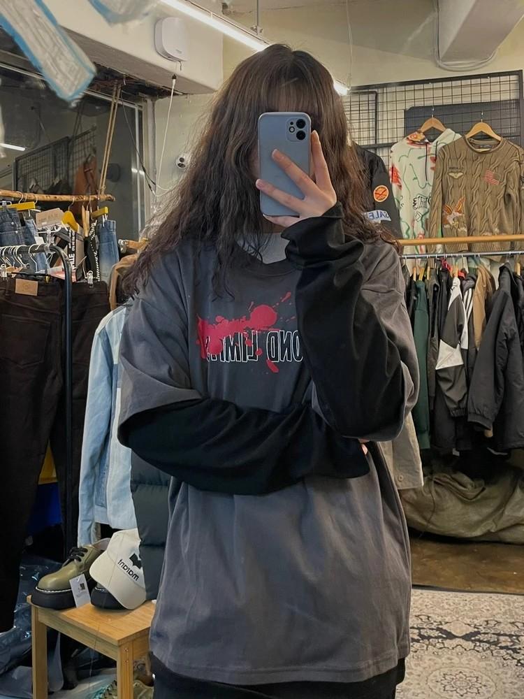 미디움 큐티에잇 QT8 오버핏 긴팔티셔츠 빈티지룩 2