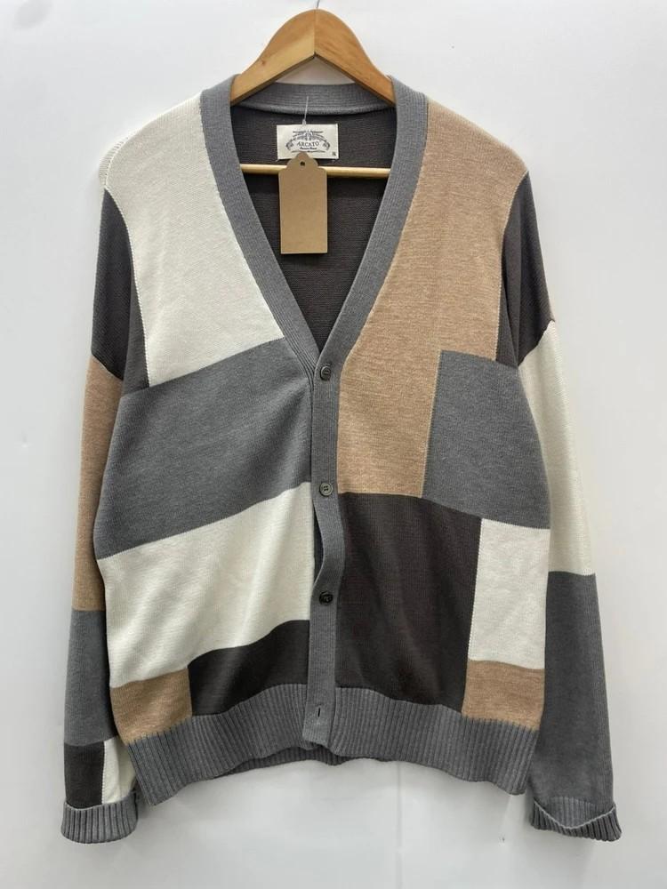 2XL ARCATO 컬러블록 오버핏 가디건 빈티지룩 4