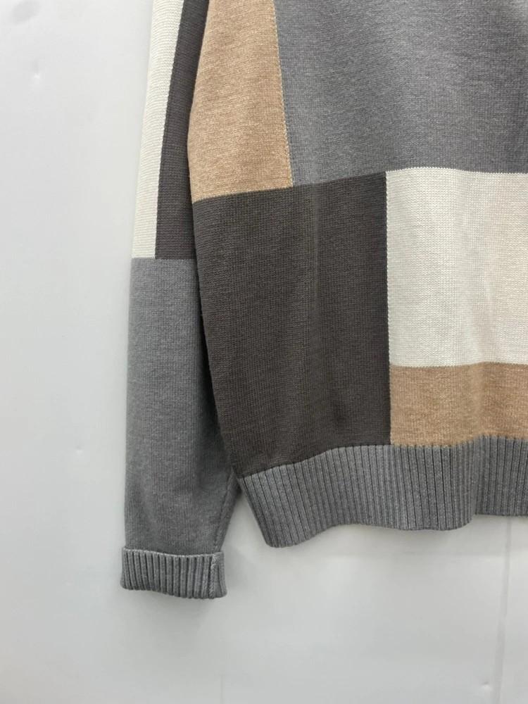 2XL ARCATO 컬러블록 오버핏 가디건 빈티지룩 5