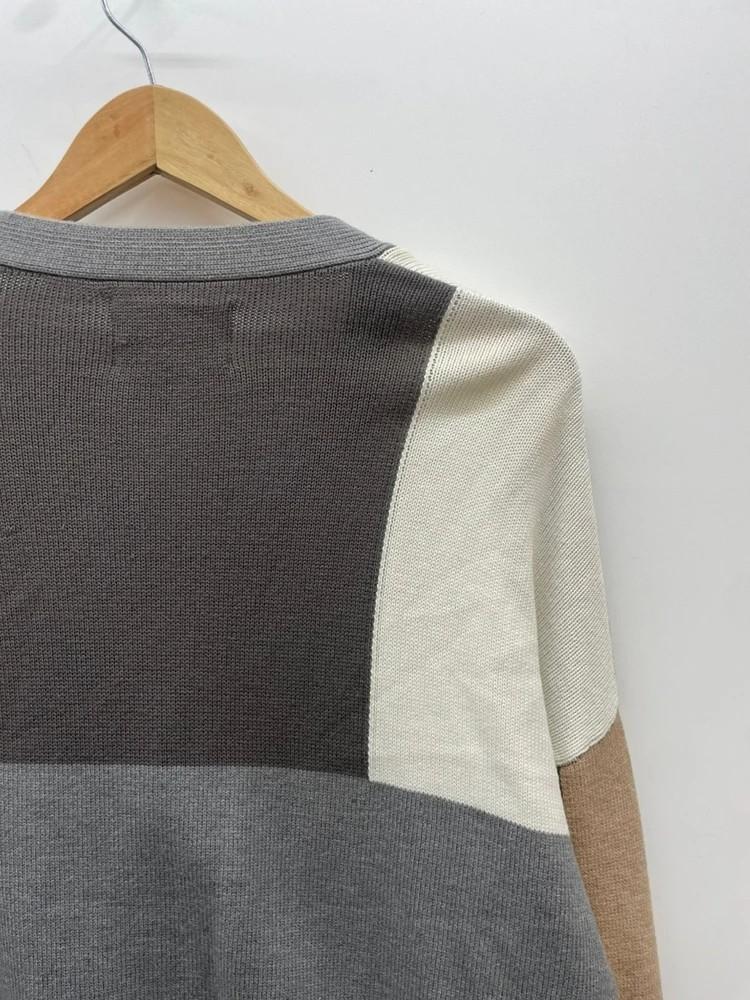 2XL ARCATO 컬러블록 오버핏 가디건 빈티지룩 3