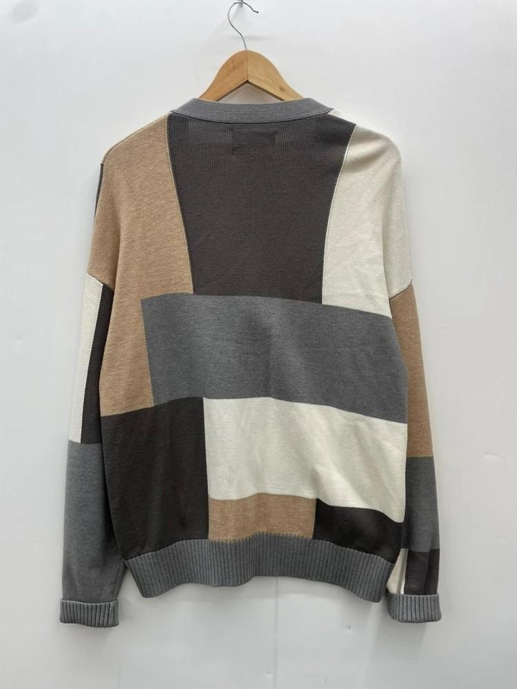 2XL ARCATO 컬러블록 오버핏 가디건 빈티지룩 6