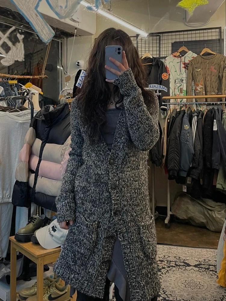 미디움 띠어리 올드 여자 롱 가디건 춘추 2