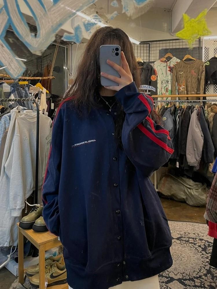 XL 폴로랄프로렌 올드스쿨 풀집업 져지 네이비 삼선 2