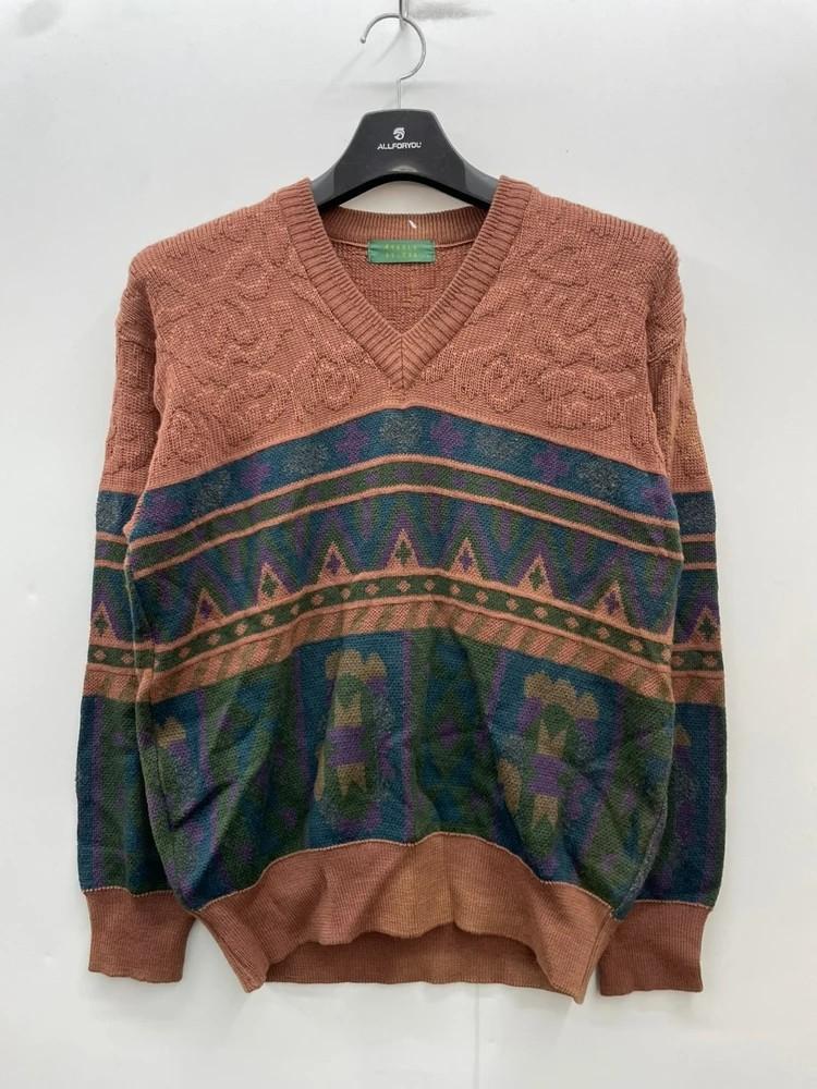 라지 vtg 일본 울 오버핏 유니크 올드스쿨 패턴니트 코위찬 니트웨어 브라운 4