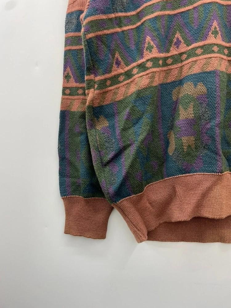 라지 vtg 일본 울 오버핏 유니크 올드스쿨 패턴니트 코위찬 니트웨어 브라운 7
