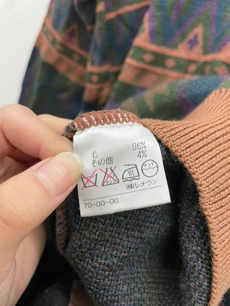 라지 vtg 일본 울 오버핏 유니크 올드스쿨 패턴니트 코위찬 니트웨어 브라운 10