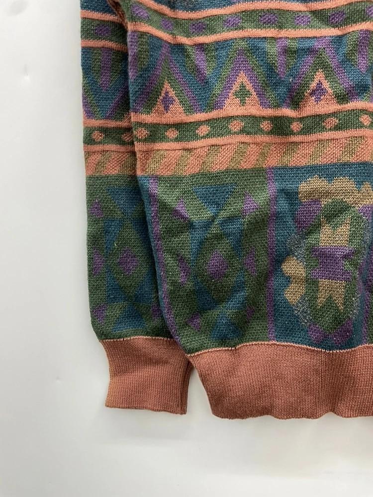라지 vtg 일본 울 오버핏 유니크 올드스쿨 패턴니트 코위찬 니트웨어 브라운 5