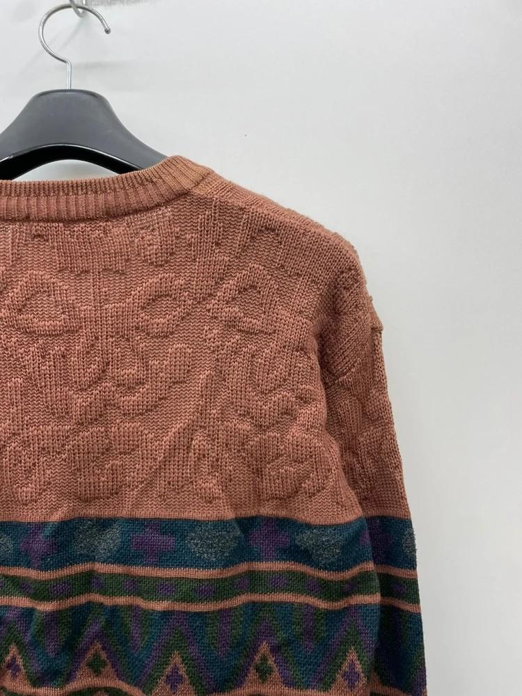 라지 vtg 일본 울 오버핏 유니크 올드스쿨 패턴니트 코위찬 니트웨어 브라운 11