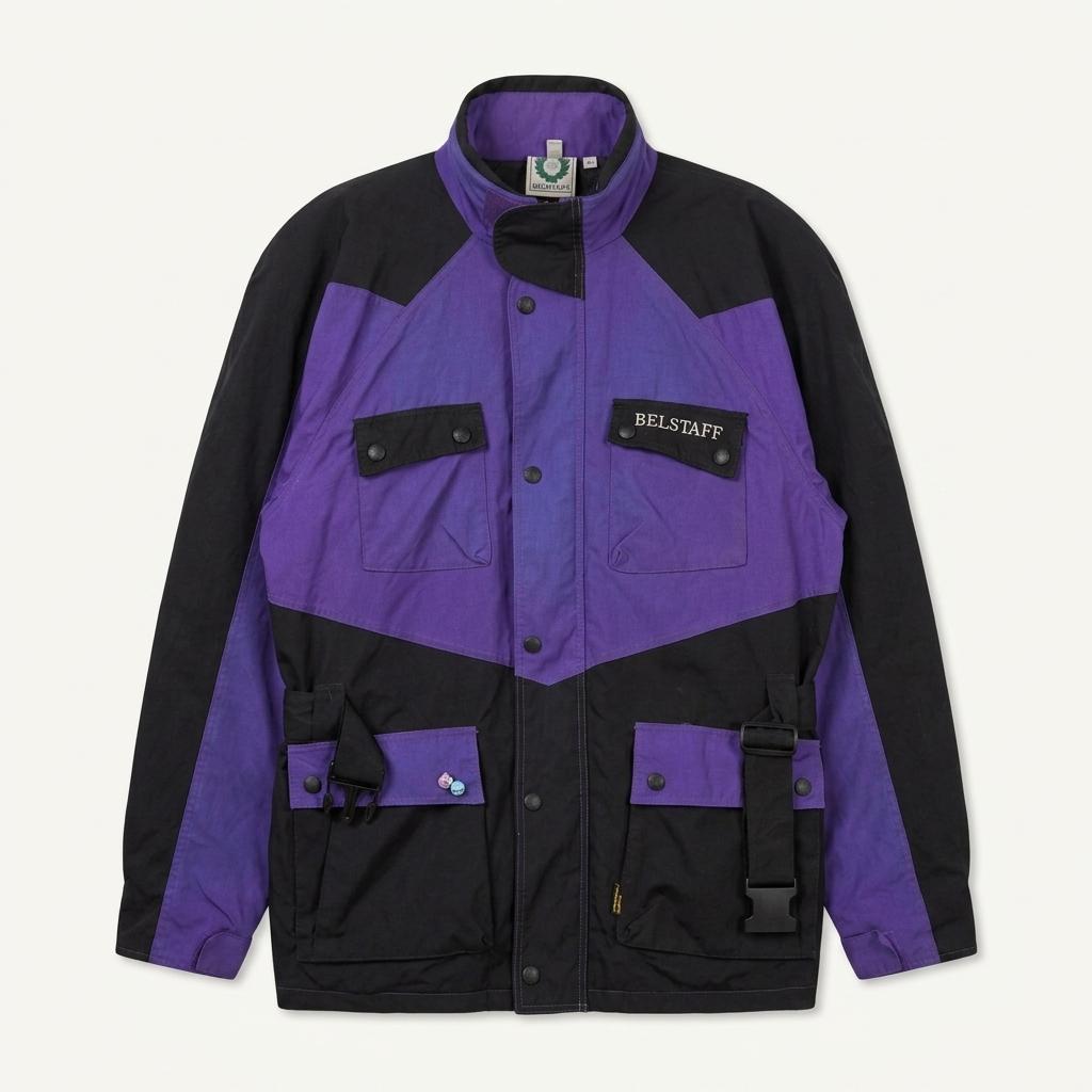 xxxl 90s 벨스터프 코듀라 모터사이클 바이커 레이싱 자켓 퍼플 블랙 빈티지 1