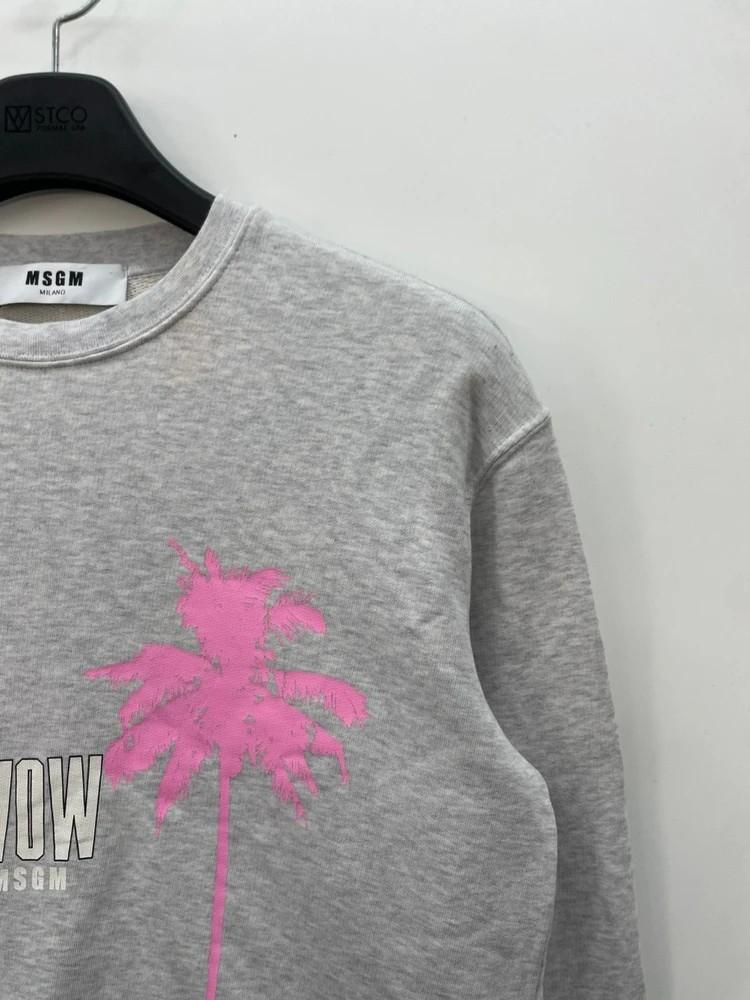 스몰 MSGM 팜트리 오버핏 맨투맨티셔츠 그레이 7