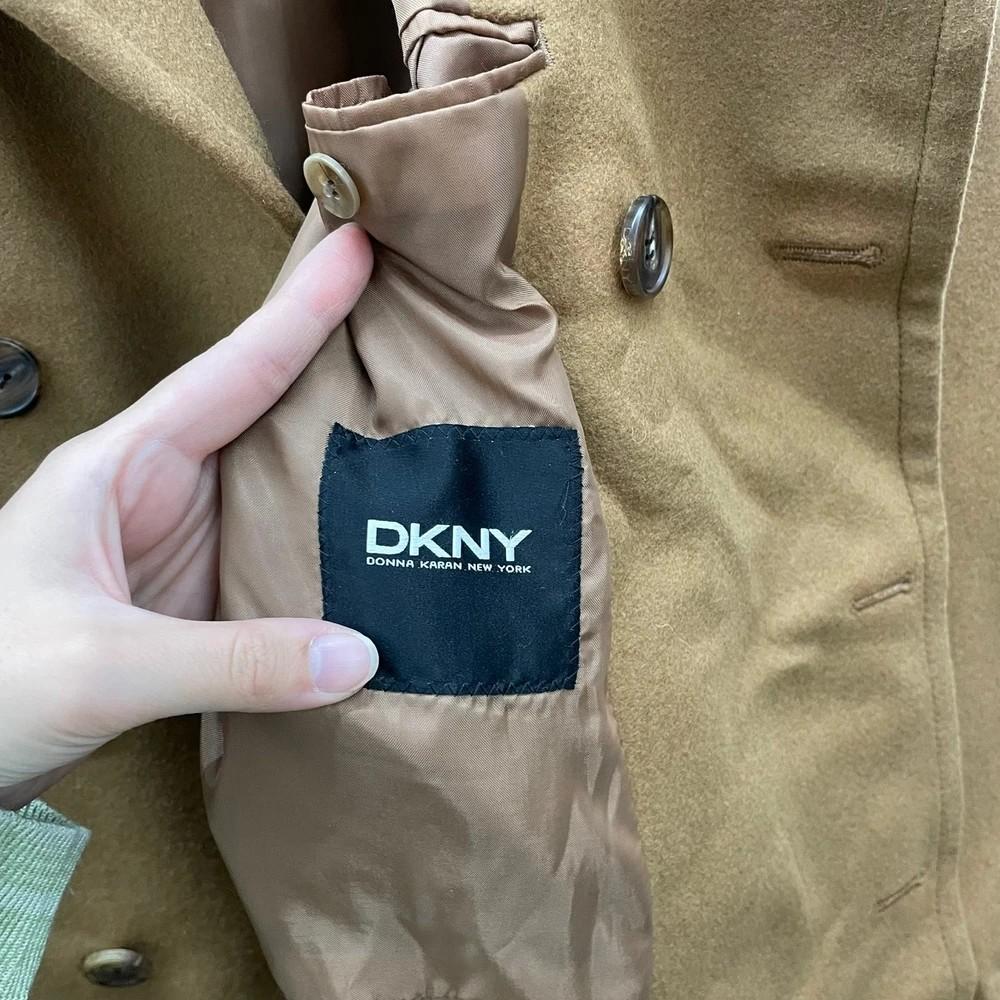 미디움 DKNY 울 클래식 카멜 브라운 더블 코트 자켓 8