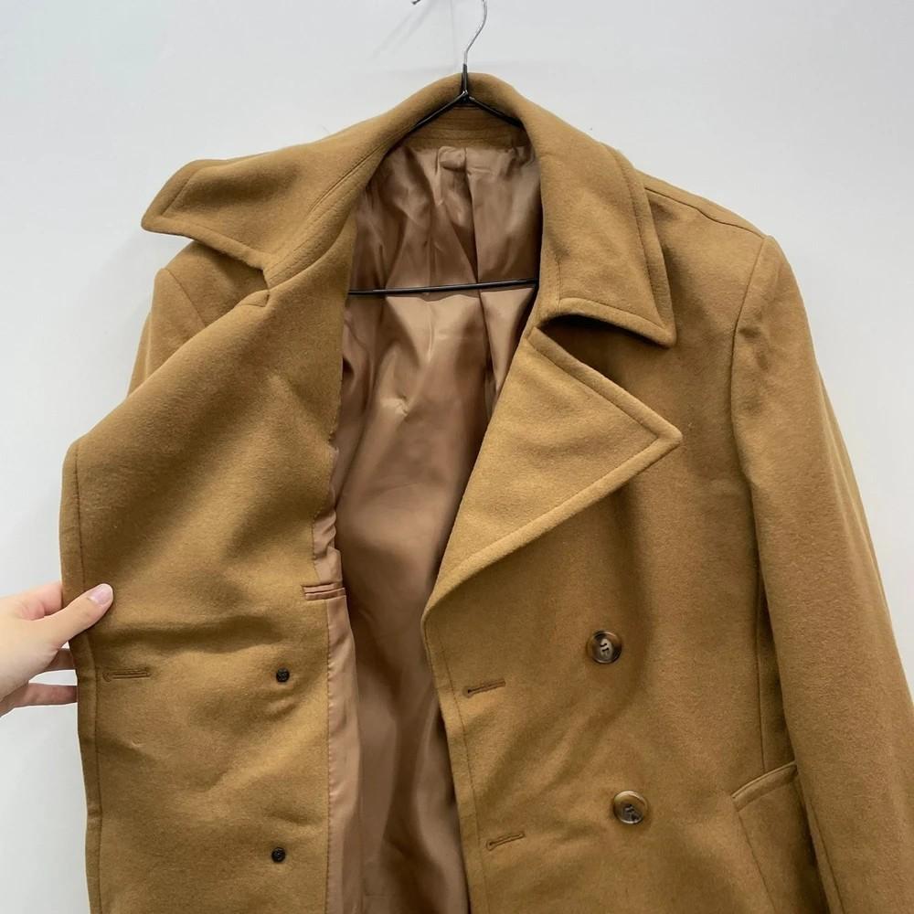 미디움 DKNY 울 클래식 카멜 브라운 더블 코트 자켓 7