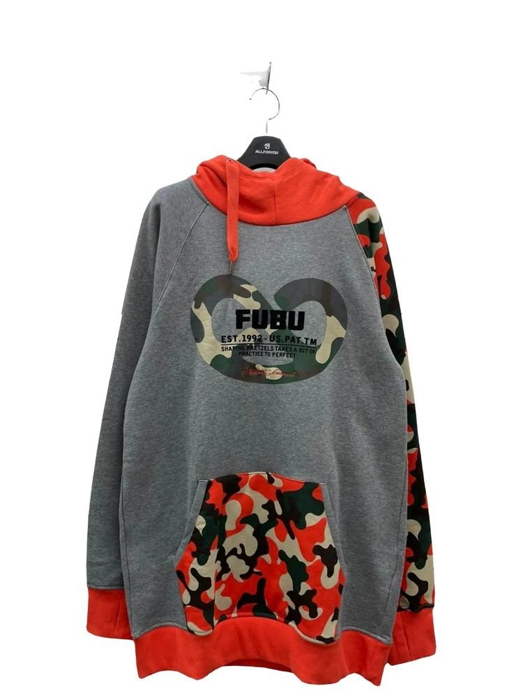 XL FUBU 후부 오렌지 카모 후드티 2
