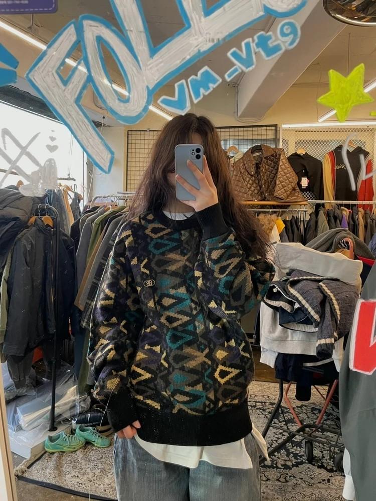 미디움 발렌시아가 스포츠 올드스쿨 오버핏 쿠지니트 빈티지룩 2