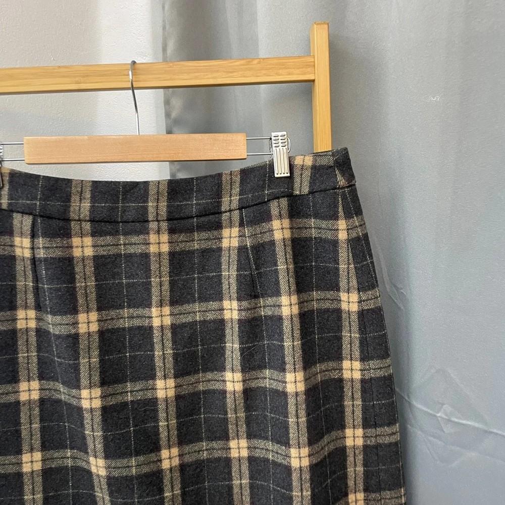 3xl 여자 겨울 체크 롱 스커트 5